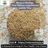 Desi Native Paddy Rice Unpolished Chemical free Mysuru Malliga
